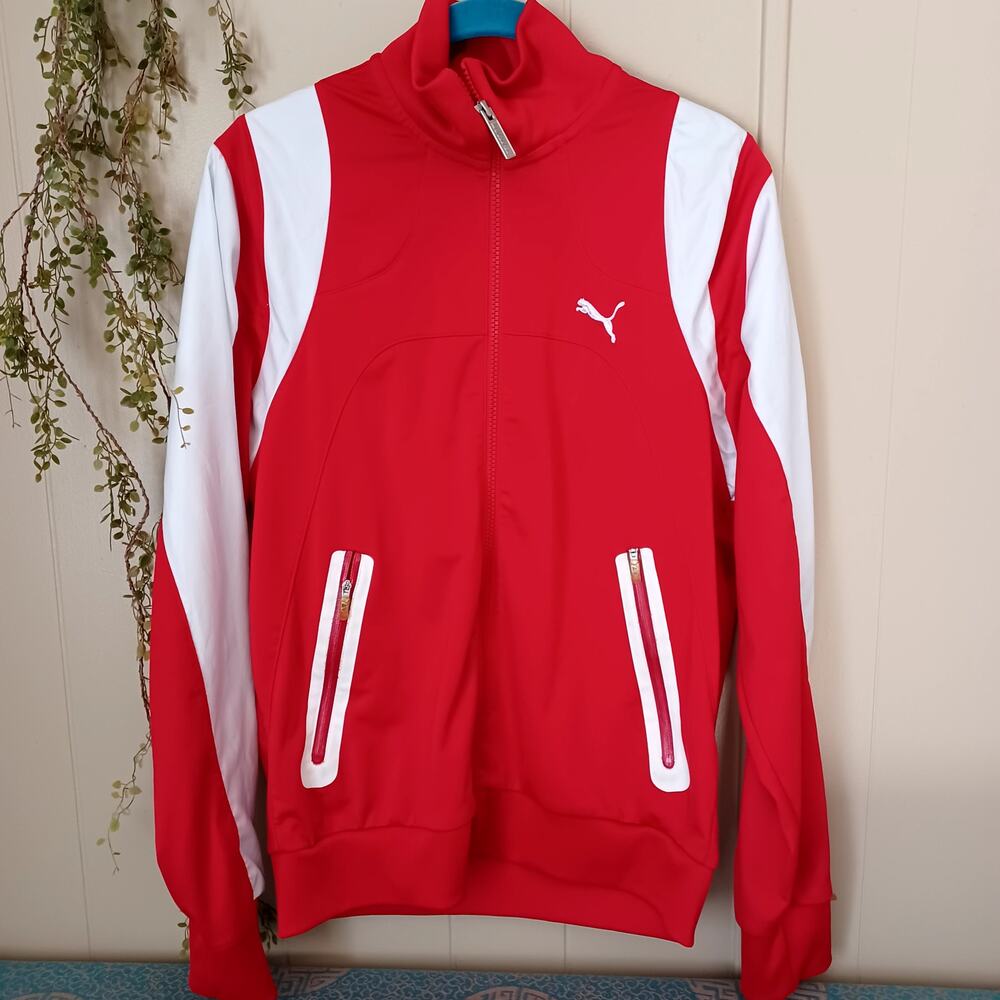 Puma Ferrari Red Jacket Italian Flag Stitch Scuderia Size S